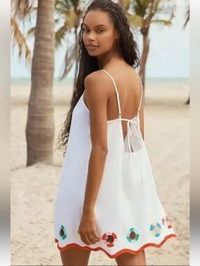 NWT retail $98 size S #Anthropologie Summer poplin square neck mini Sundress